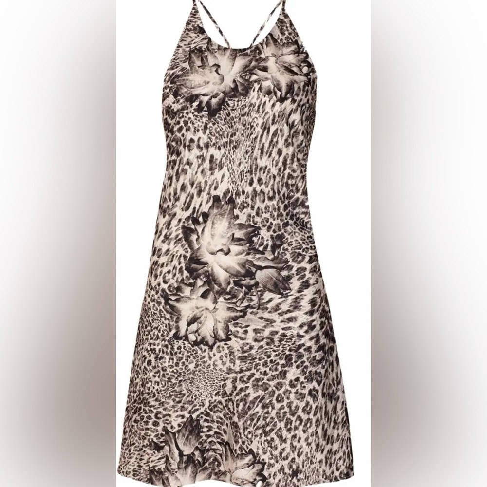 NWT! All Saints Animal Print Crossback Slipdress Size 4
